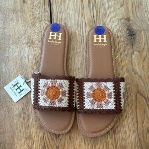 Crochet slide sandals haute hippie